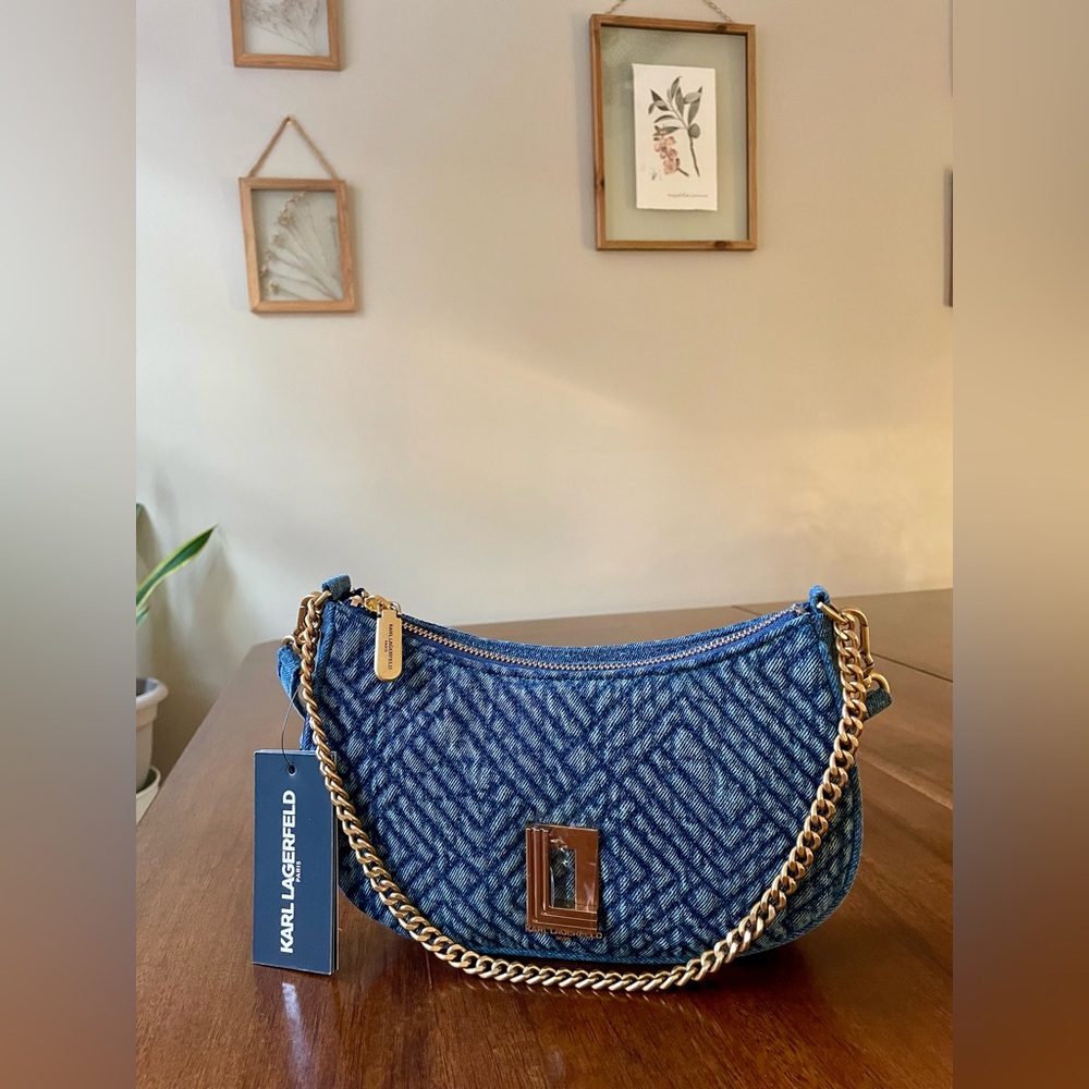 Karl Lagerfeld Denim Convertible Crossbody Shoulder Bag